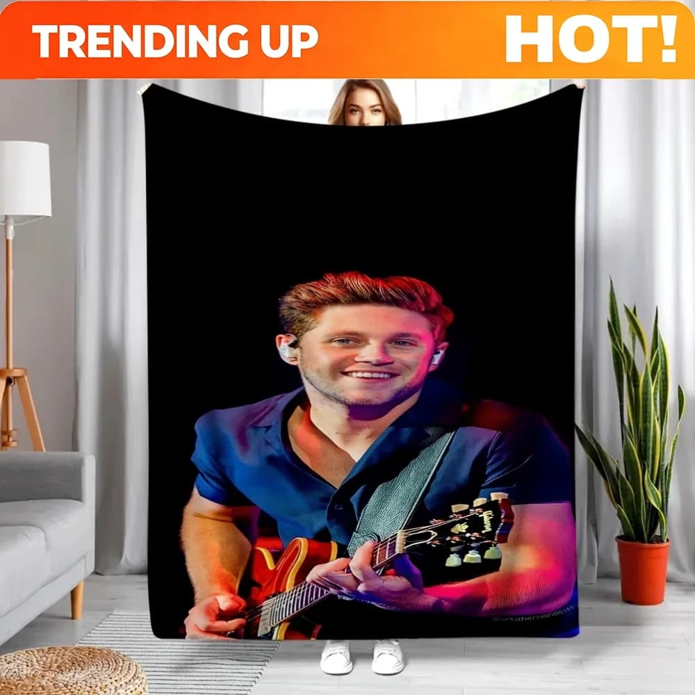 Customize 1pc of Flannel Blankets, Niall James Horan, Luxurious Soft Flannel Throw, Silky Material, Perfect for Both Indoor And