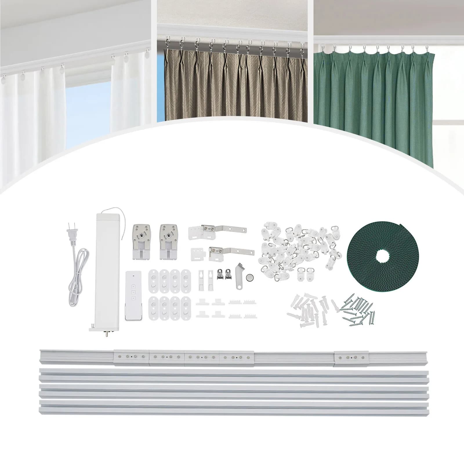 90-240V 18W Smart Motorized Curtain Track WiFi APP Voice Control 4.2m Electric Curtain Rail with US Plug Remote
