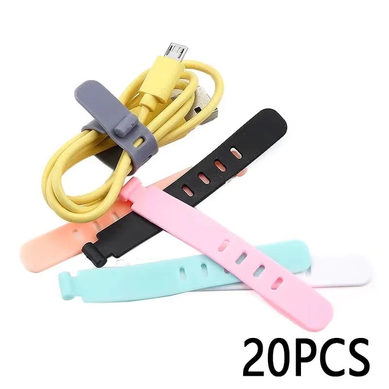 4/12/20PCS Organizzatore di cavi USB Auricolari Clip Caricatore Gestione dei cavi Gestione cavi in silicone Supporto Linea dati Bobina Avvolgitore Cinghia