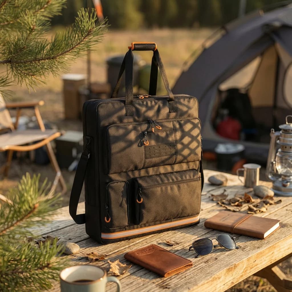 Solar Panel Bag Waterproof Solar Panel Carry Bag with Shoulder Strap Heavy Duty Adjustable for Campers, Camping