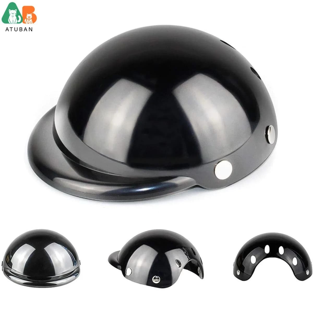 ATUBAN dog helmet, safety hat for cats and small dogs, cycling, cat hat for you, pet hat with adjustable hood for puppies