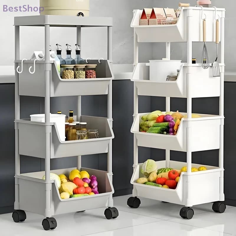 Organizzatore da cucina Scaffale portaoggetti Carrello mobile per snack Carrello da scrivania Scaffale per libri laterale Ruote per scaffali