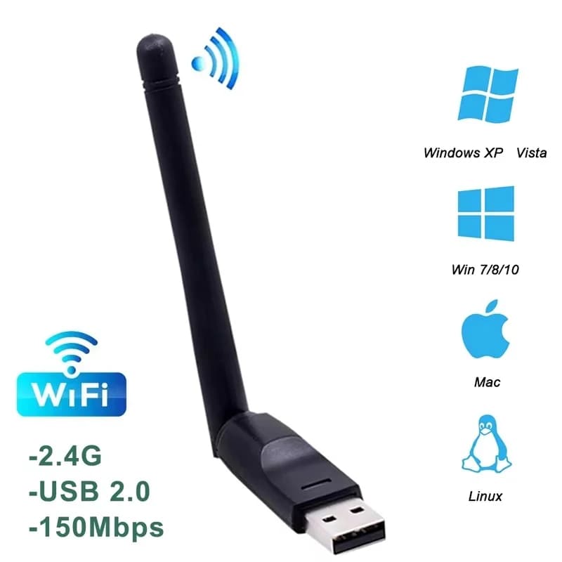 Adattatore WiFi Mini USB 150Mbps MT7601 RTL8188 Scheda di rete wireless Ricevitore Wifi Dongle Trasmettitore wireless WiFi per PC portatili
