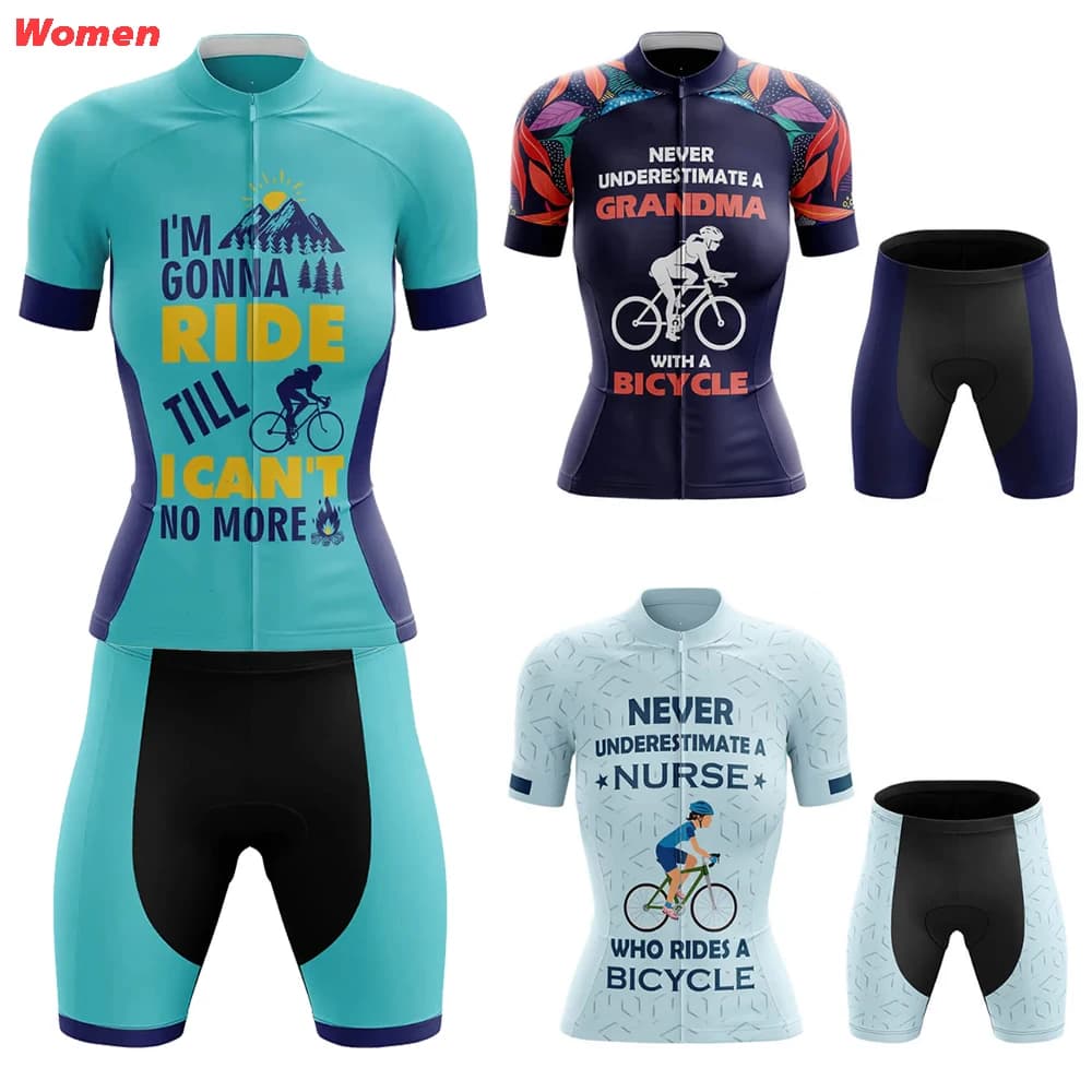 Nuova nonna poliestere abbigliamento da ciclismo uniforme maglia pantaloncini da bici da donna uomo pantaloni da Mtb outfit set bicicletta sport da montagna