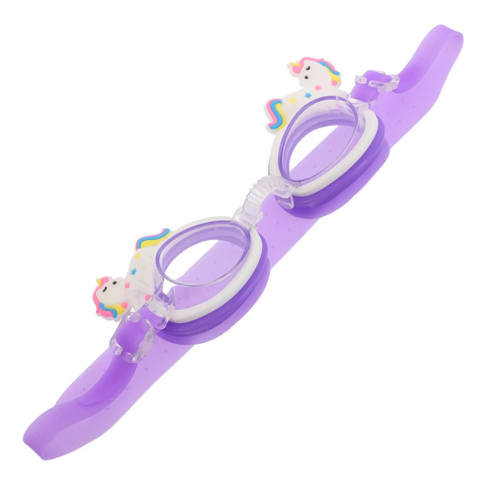 Occhialini da Nuoto Antiappannamento con Lenti HD, Design Unicorno Cartone Animato, Bordo in Silicone Morbido, Cinturino Regolabile