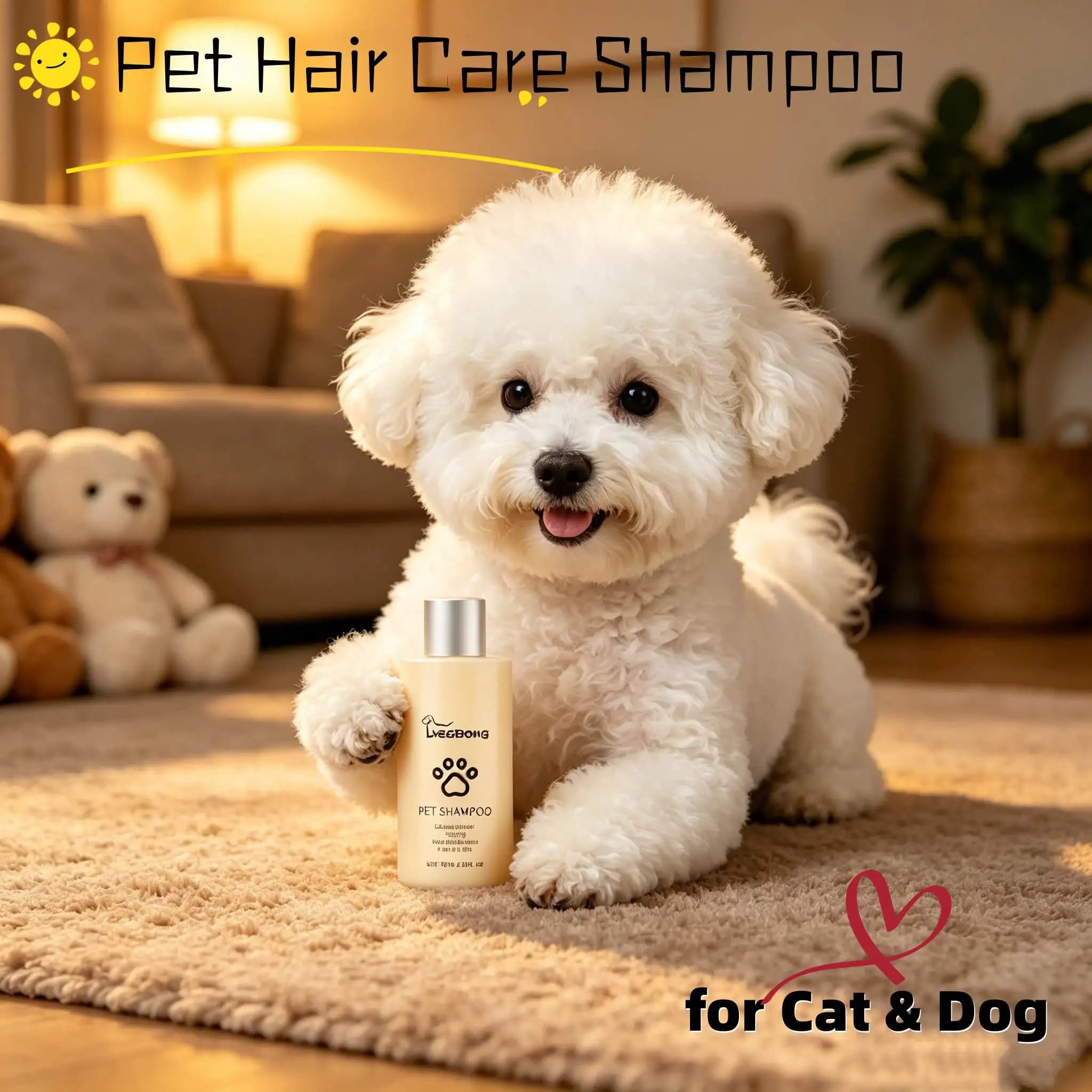 Yegbong Pet Light Fragrance Shampoo Odor Eliminator Supplies Sensitive Skin Safe Bath Deep Cleansing Shampoo For Dogs And Cats