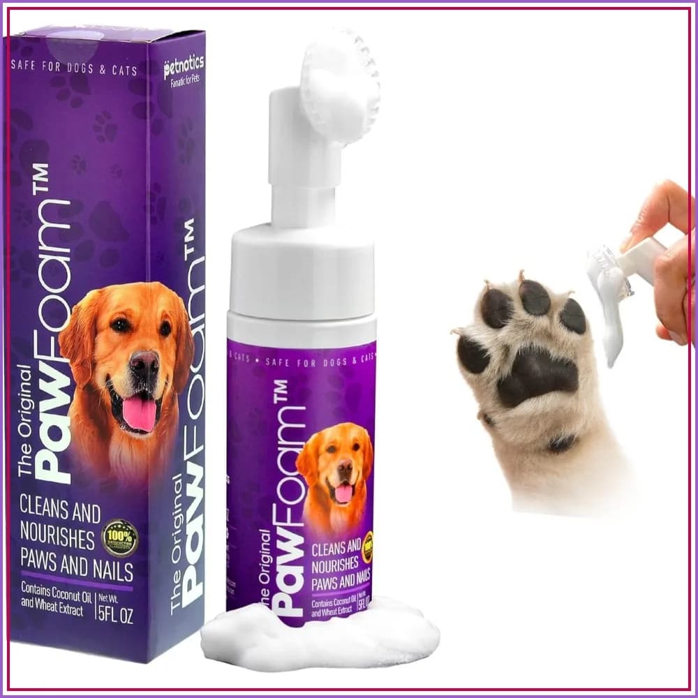 Pet Paw Cleaner for Dogs Cats - Gentle Foam Clean, Moisturize, Soften Paws with Silicone Brush | 5FL OZ