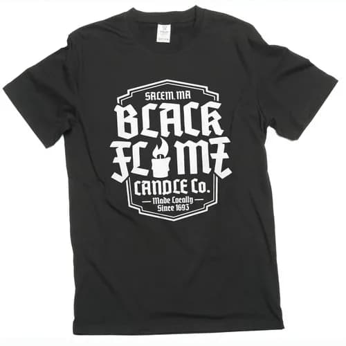 Men's Black Flame Candle Co T Shirt Halloween Candles Company Tee shirt