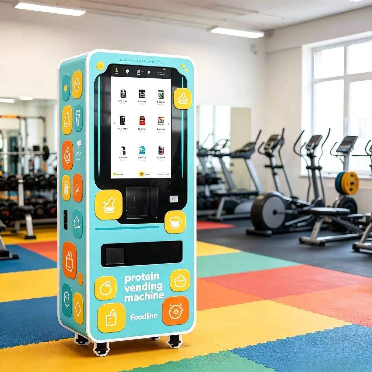 Customizable Smart Gym Protein Powder Vending Machine 24/7 Self-Service Nutrition Station with Remote Management and 4G Wifi