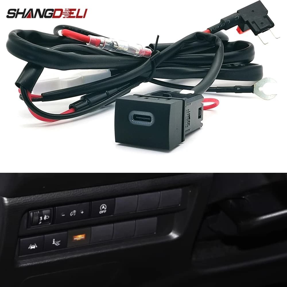 1PC Car Charger Holder Single Type C PD Charging socket Power Adapter Interface socket for Mitsubishi Outlander 2023