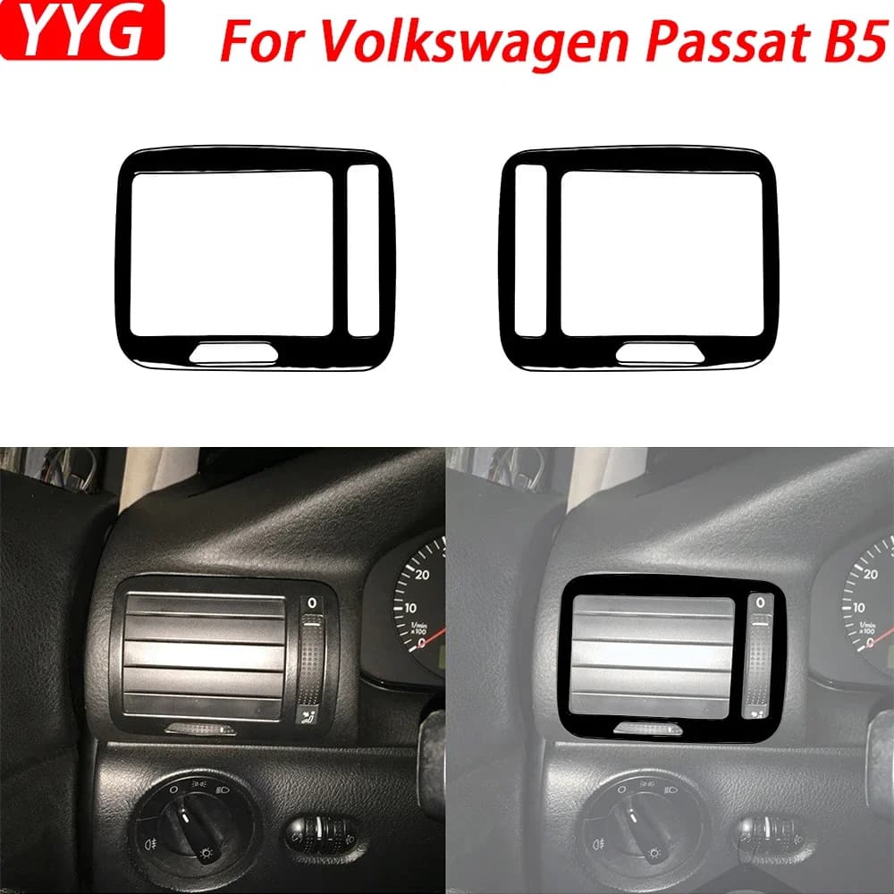 For Volkswagen Passat B5 2001-2005 Piano Black Dashboard Both Sides Exit Air Decorative Covering Accessories Interior Car Sticker