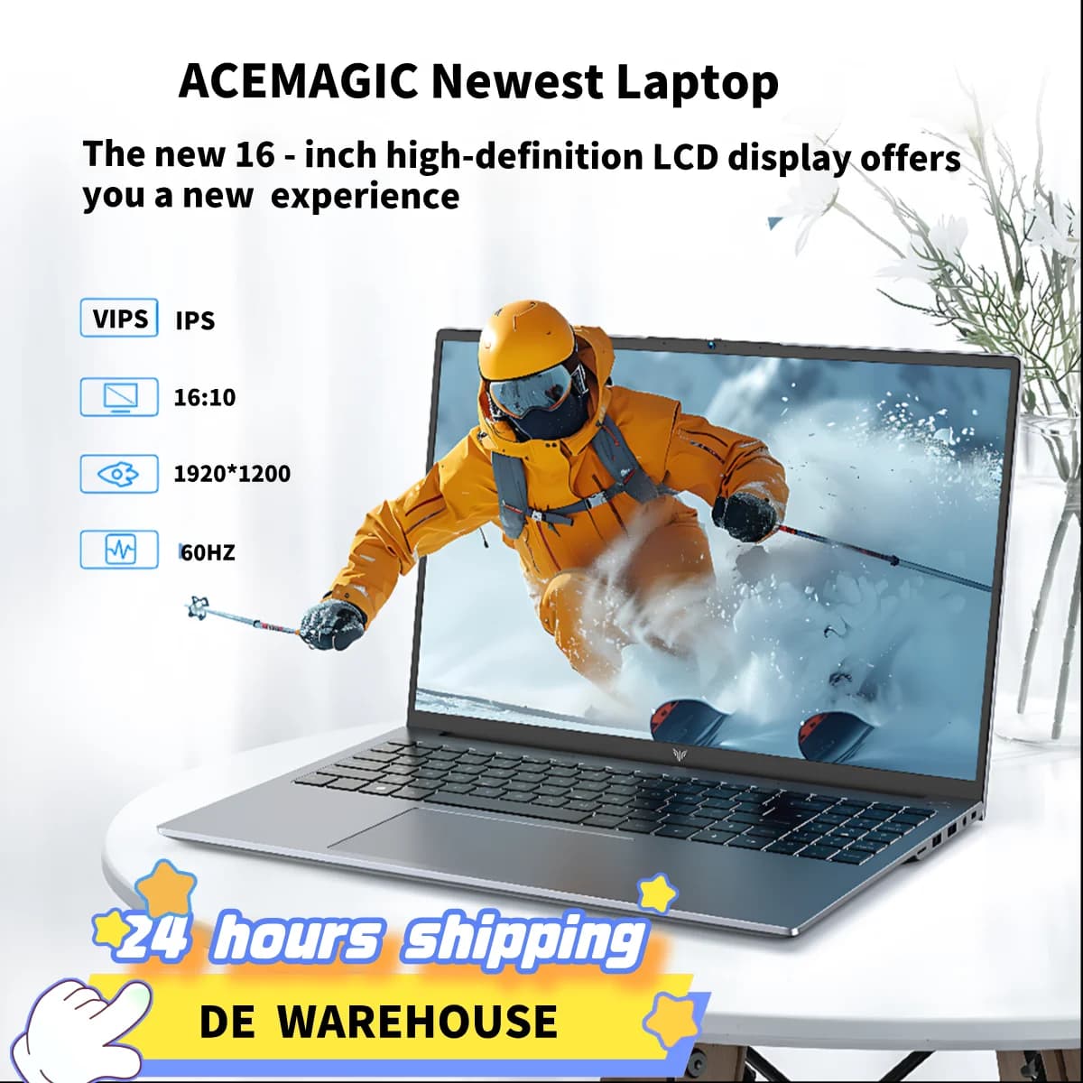 ACEMAGIC Ryzen 7 H255 Laptop from Gaming, 16GB RAM DDR5, SSD PCIe 512GB Expandable, FHD 16" Display with Screen Report 85%, Expandable Memory