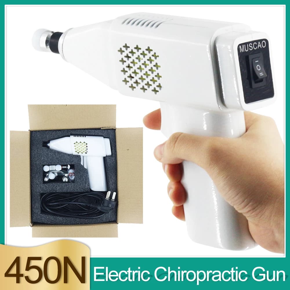 450N Electric Chiropractic Adjustment Massage Gun Portable Adjustment Tool 3 Force Levels Massage for Adjustable Spine Correction