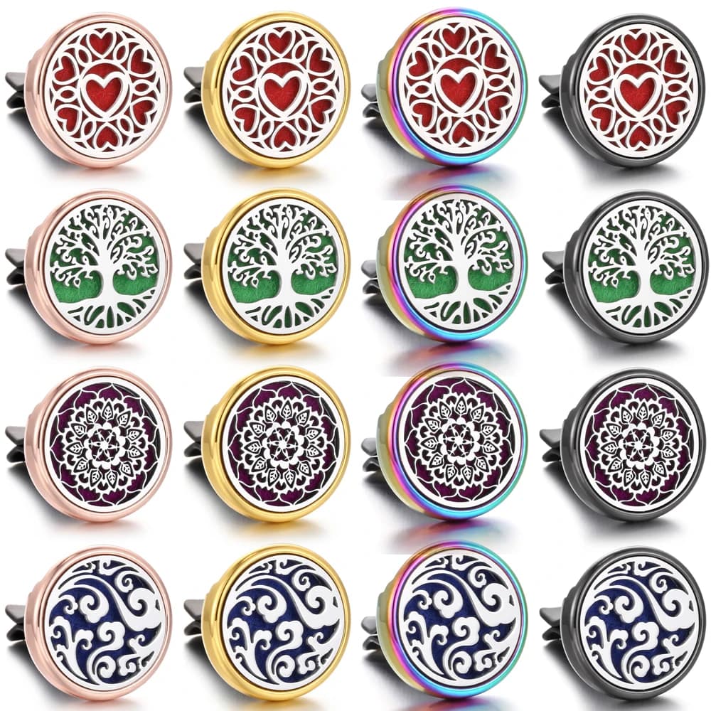 Colorato Auto Deodorante Profumo Diffusore Clip Auto Air Vent Interni Auto Auto Aromaterapia Diffusore Collana Ciondolo Medaglioni
