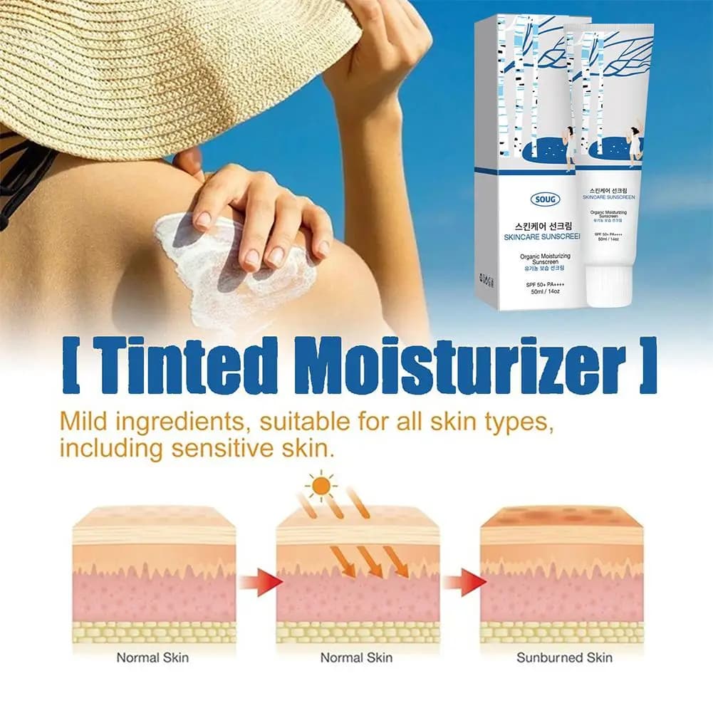 SOUG Collagen Sunscreen SPF50+ PA++++ Hydrating Anti-Aging Moisturizing Sensitive Skin Suncream Face Body Protection Skin Care