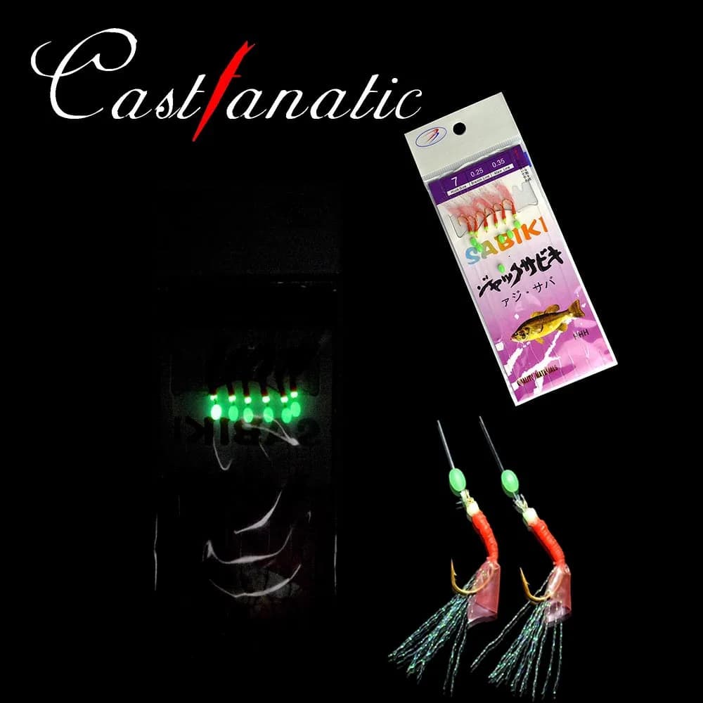 5 pacchi/set Sabiki Rigs Esca luminosa in silicone con piume artificiali Esche per accessori per la pesca in mare d'acqua salata Pesca # 4- # 19