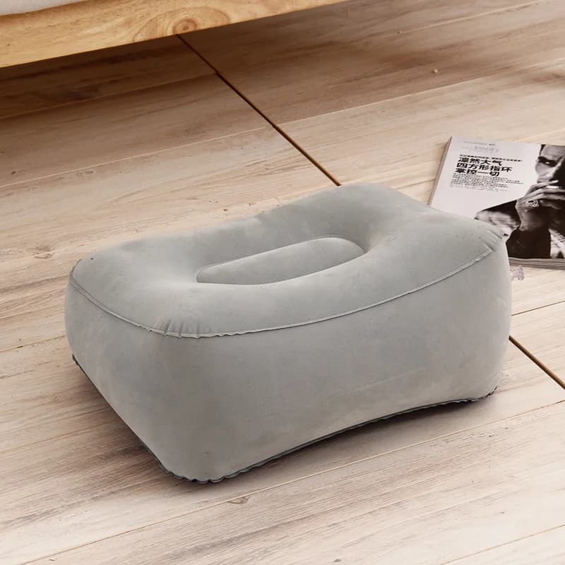 Inflatable Foot Rest for Airplane Car Travel Lightweight Portable Leg Rest Pillow Feet Elevator Stool for Office Home