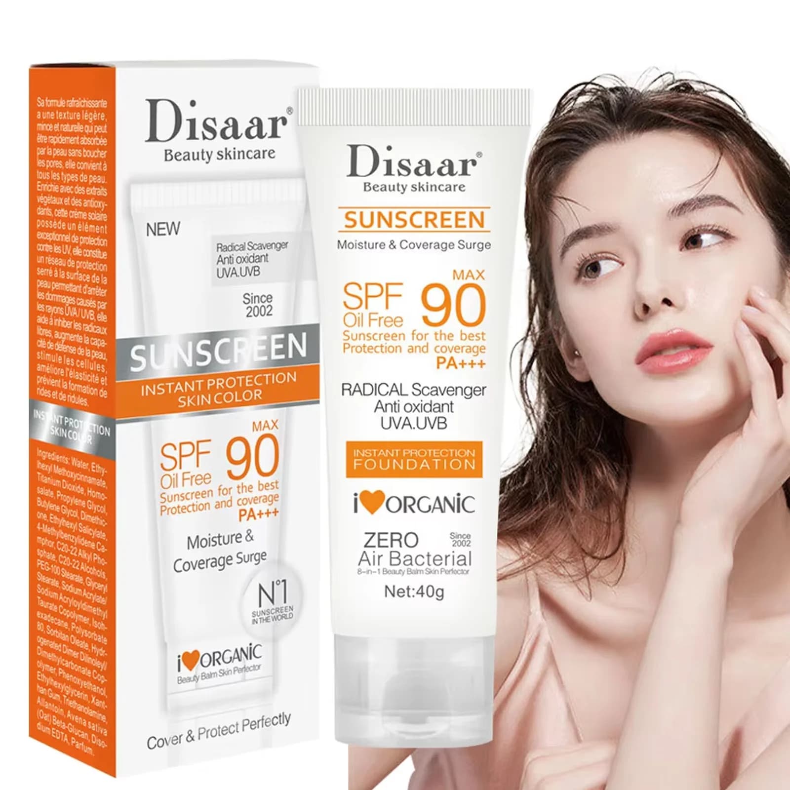Crema solare per il viso e il corpo Crema solare impermeabile SPF 90 + UV Crema solare Crema protettiva per la pelle Crema anti solare per il viso al mare