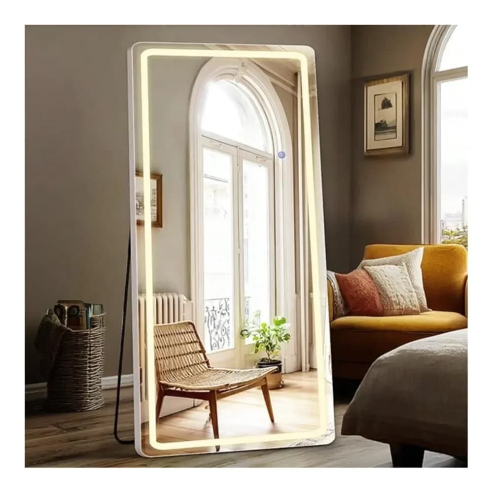 Specchio a figura intera a LED, 26 x 71 pollici, con luce dimmerabile, da parete o da terra, per bagno, camera da letto, soggiorno