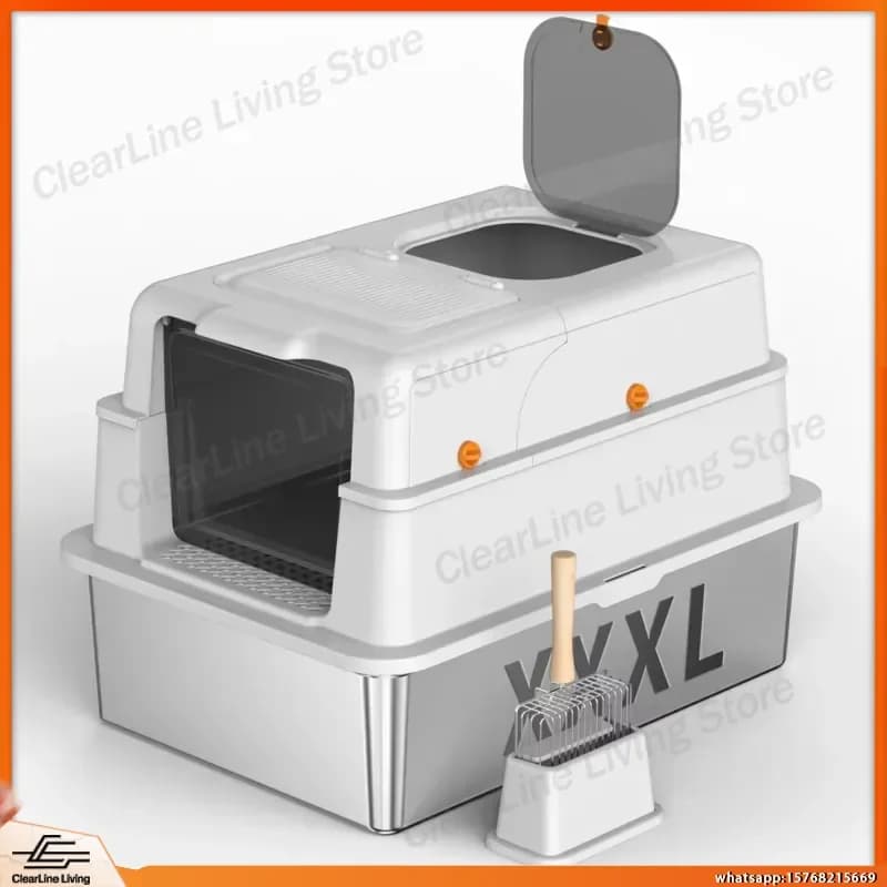 65L Large Capacity Smart Automatic Cat Litter Box with APP Control WIFI Connectivity Self Cleaning Deodorization for Home Use