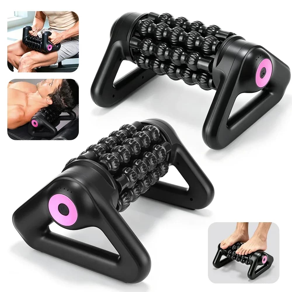 Electric Vibrating Foam Roller, 5-Speed Deep Tissue Muscle Massage Roller with Forward/Reverse Rotation, Rechargeable
