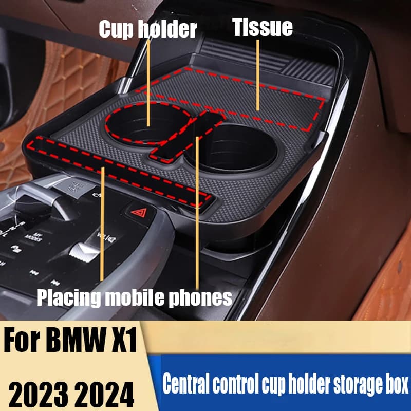 For BMW X1 2023 2024 box holders for central control cup holders mobile phone holders supplies for modified accessories