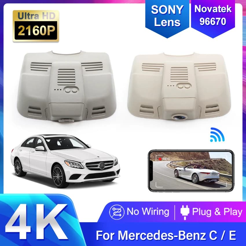Per Mercedes Benz Classe E W212 C207 Classe C W204 C63 C204 2009-2016 4K Dash Cam per Auto Videocamera Registratore Dashcam WIFI Auto Dvr