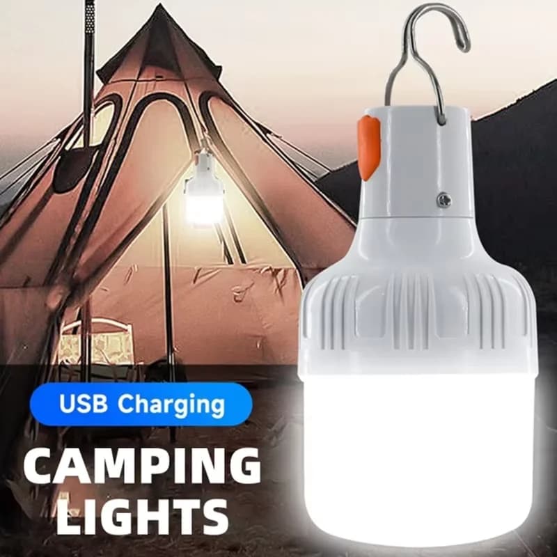 1PC USB external rechargeable LED bulbs 60W emergency light hook camping fishing lantern portable night lights LT014