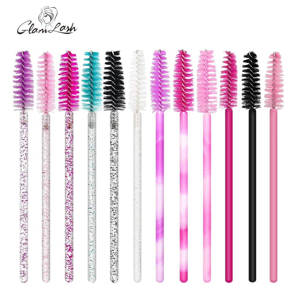 GLAMLASH 50PCS Disposable Eyelash Brushes Eyelash Extension Eyelash Brushes for Mascara Applicator Makeup Tool