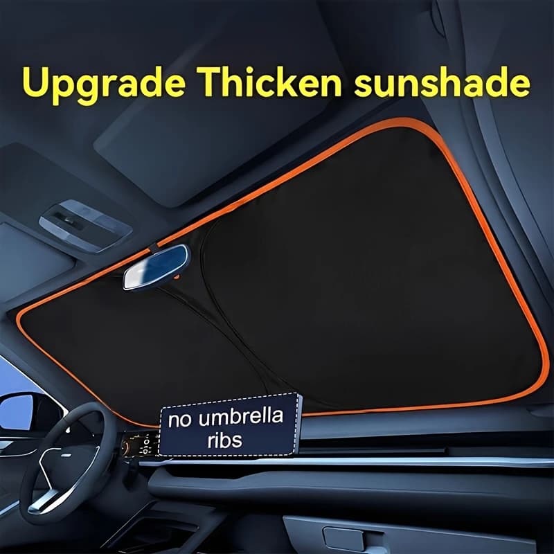 Parasole per auto monopezzo aggiornato, isolante dal calore, in titanio argento, ispessito, per parabrezza auto, efficace
