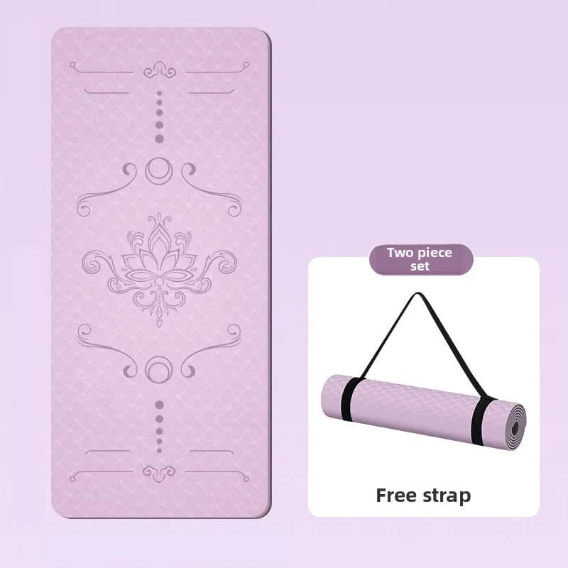 Extra Wide TPE Yoga Mat Thick Non Slip Fitness Mat Home Quiet Dance Jump Rope Exercise Mat Gymnastics Mat Workout Mat Yoga