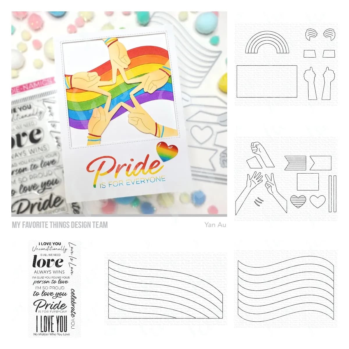 Ondulato arcobaleno amore metallo fustelle timbri trasparenti Scrapbooking decorazione Stencil modello di goffratura biglietto di auguri fai da te fatto a mano
