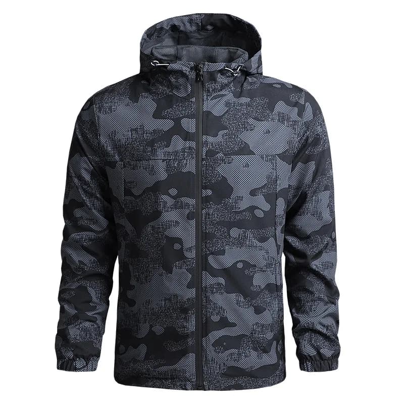 Lightweight Casual Quick Dry Windproof Camouflage Jacket Outdoor Sports Coat for Men Spring Autumn Climbing Outdoor Activities