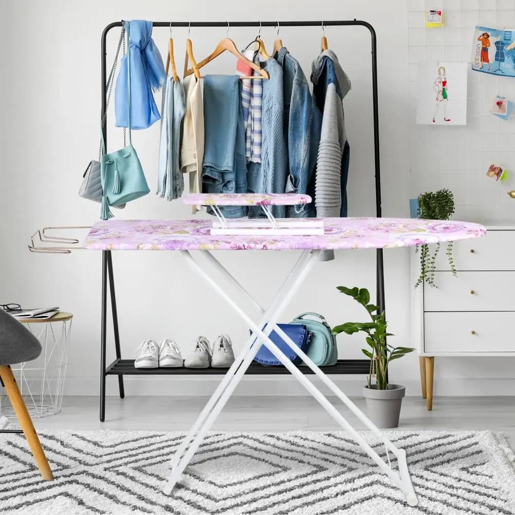 Tabletop Ironing Board, Strong Load Bearing Full-Size Foldable Ironing Board, Foldable 4-Leg Fold-Up Small Ironing Board
