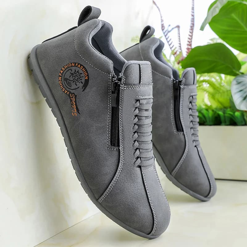 Suede Embroidery Casual Men's Shoes, Soft Sole Breathable Slip-On Loafers, Versatile Flat Shoes for Commuting & Driving Daily We