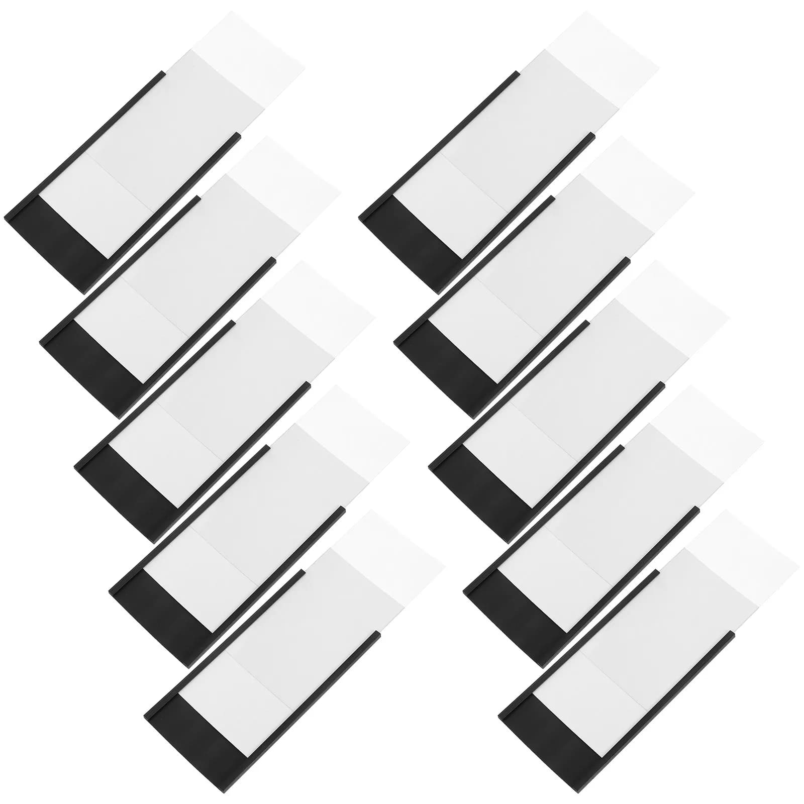 10 set di portaetichette magnetici, inserti per carte in plastica trasparente, etichette magnetiche riutilizzabili per lavagna, frigorifero, scaffale, etichette con nome, etichette con prezzo