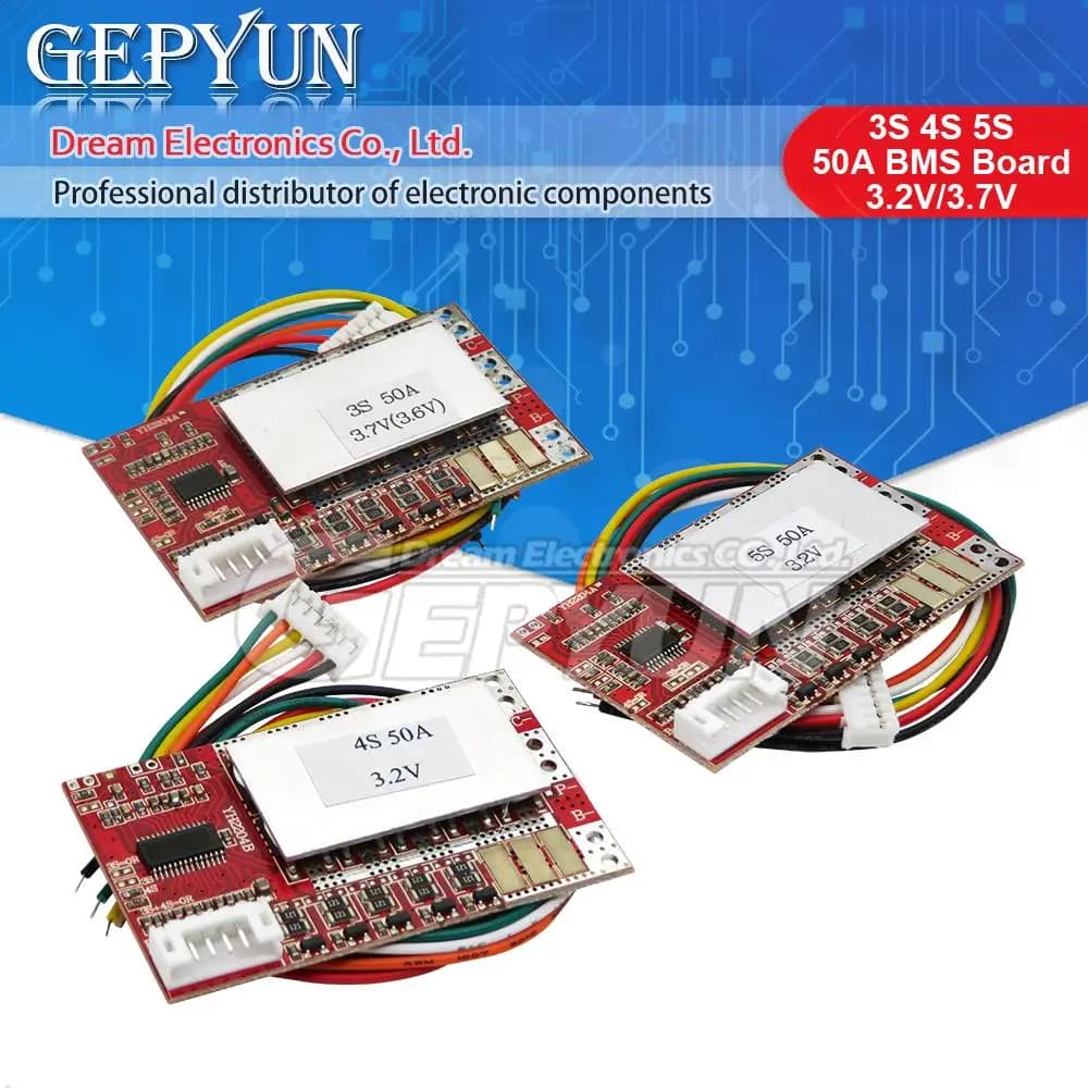 3S 4S 5S 50A Scheda BMS 3.7V 18650 Scheda di protezione della batteria al litio 3.2V fosfato di ferro LiFePO4 batteria Scheda BMS con equilibrio