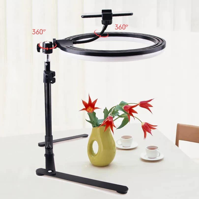 Top Shot Fill Light 10 pollici Selfie LED Video Ring Light Lamp con treppiede da tavolo per YouTube Phone Live Photo Photography Studio
