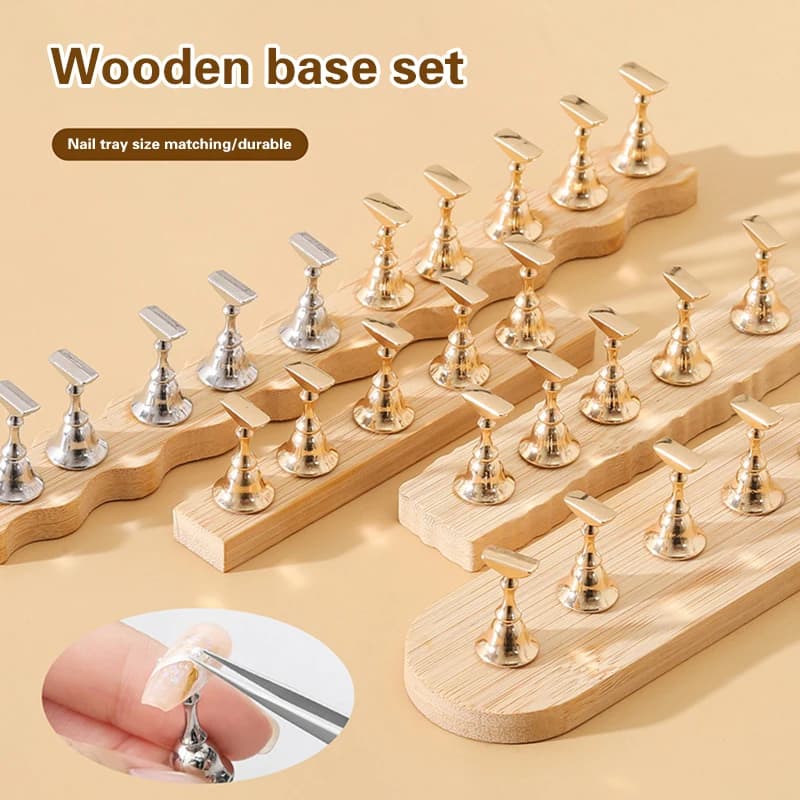 5/10 pezzi supporto per unghie punta per unghie finte supporto per pratica supporto base in legno/cristallo display per nail art per salone d'arte strumenti di pratica e fai da te