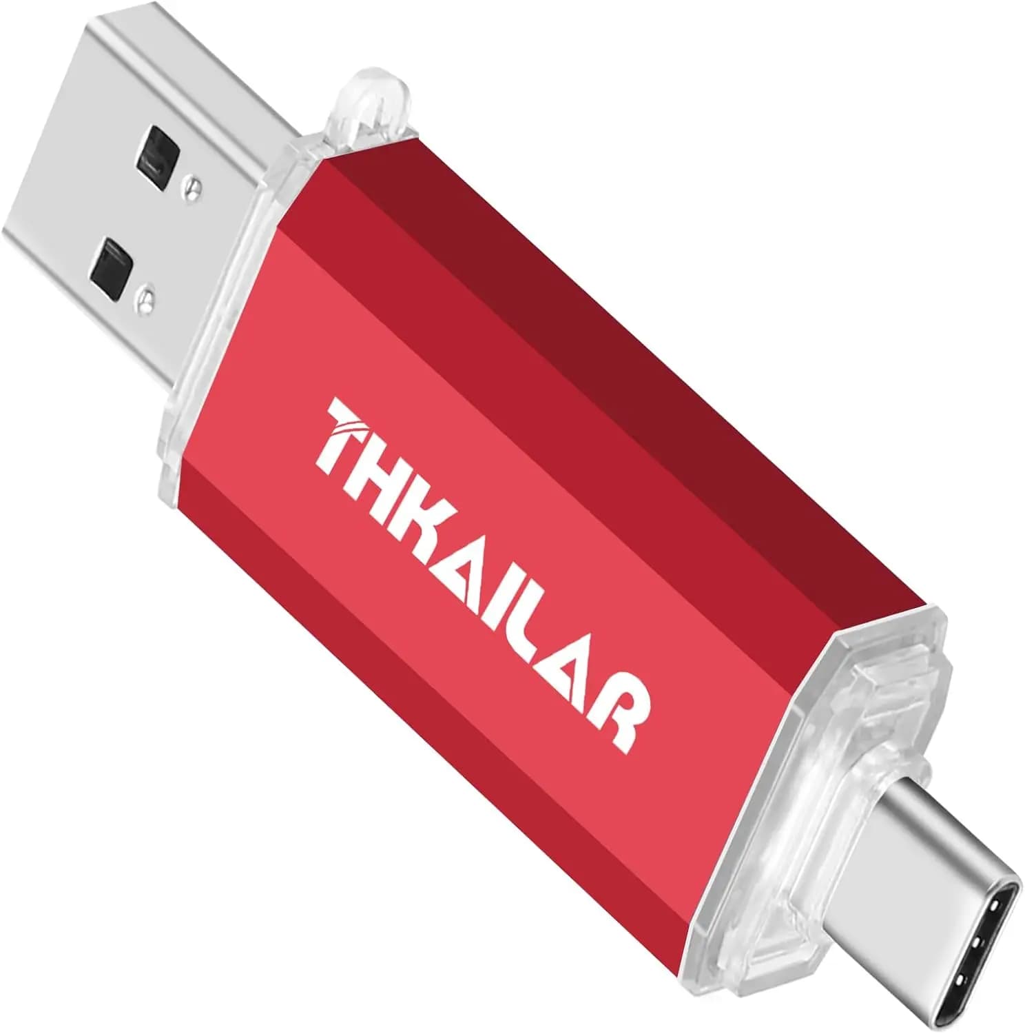 Chiavetta USB da 512GB con Porte Tipo A e C, Compatibile OTG per iPhone 15/Android/PC/Mac/Laptop - Rossa