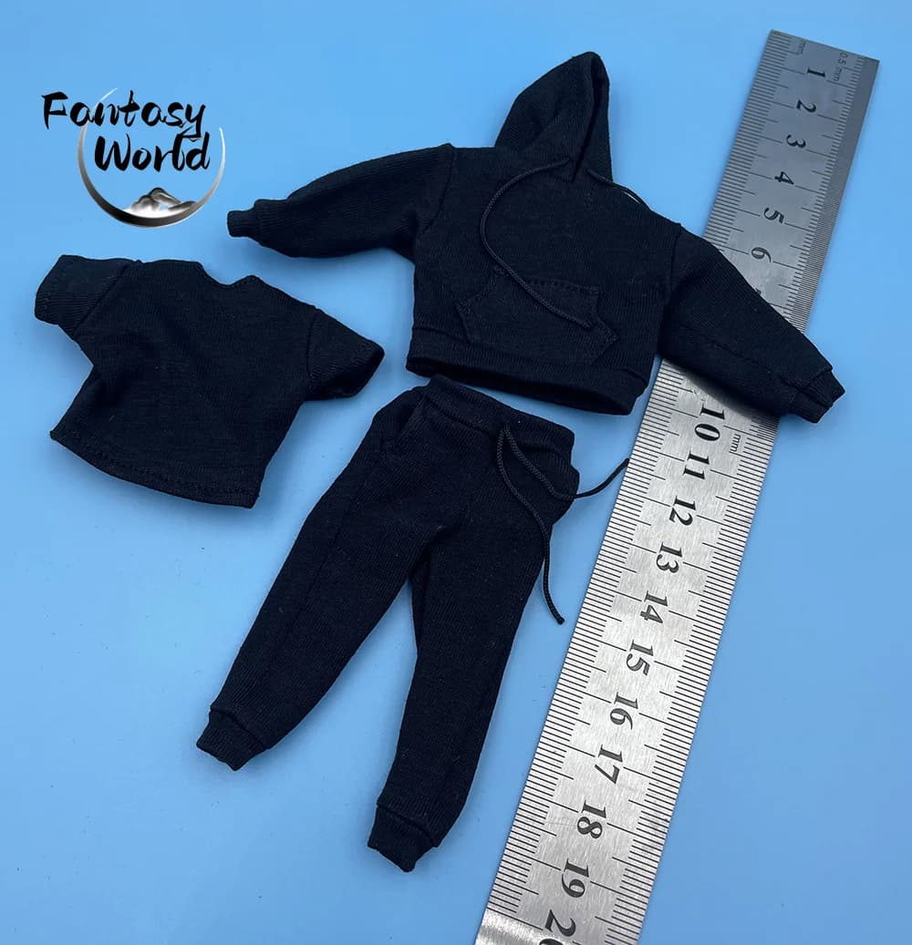 In stock 1/12 Balance Maschile Clothing Casual Sport Sweatshirt with hood Shorts Sleeves Court T-Shirt Pants Model for 6 inches Action Figure Body