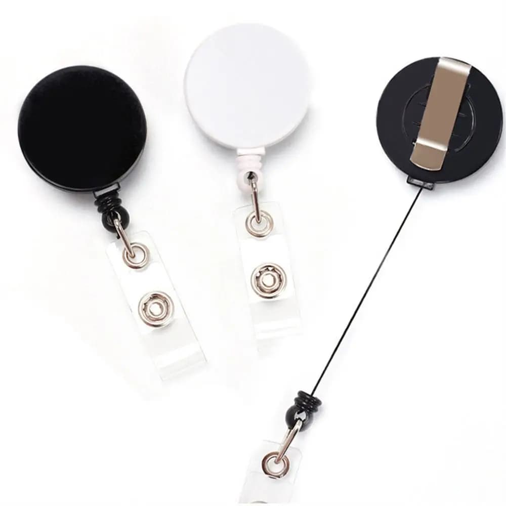 Belt Clip Retractable Badge Reels ID Lanyard Nylon Rope Easy-to-pull Buckle Keychain Anti-Lost ID Cards Holder Hospital Use