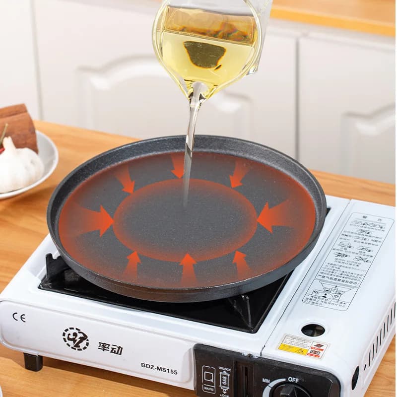 Induction cooker with Korean meat pan for barbecue Teppanyaki round thickened commercial