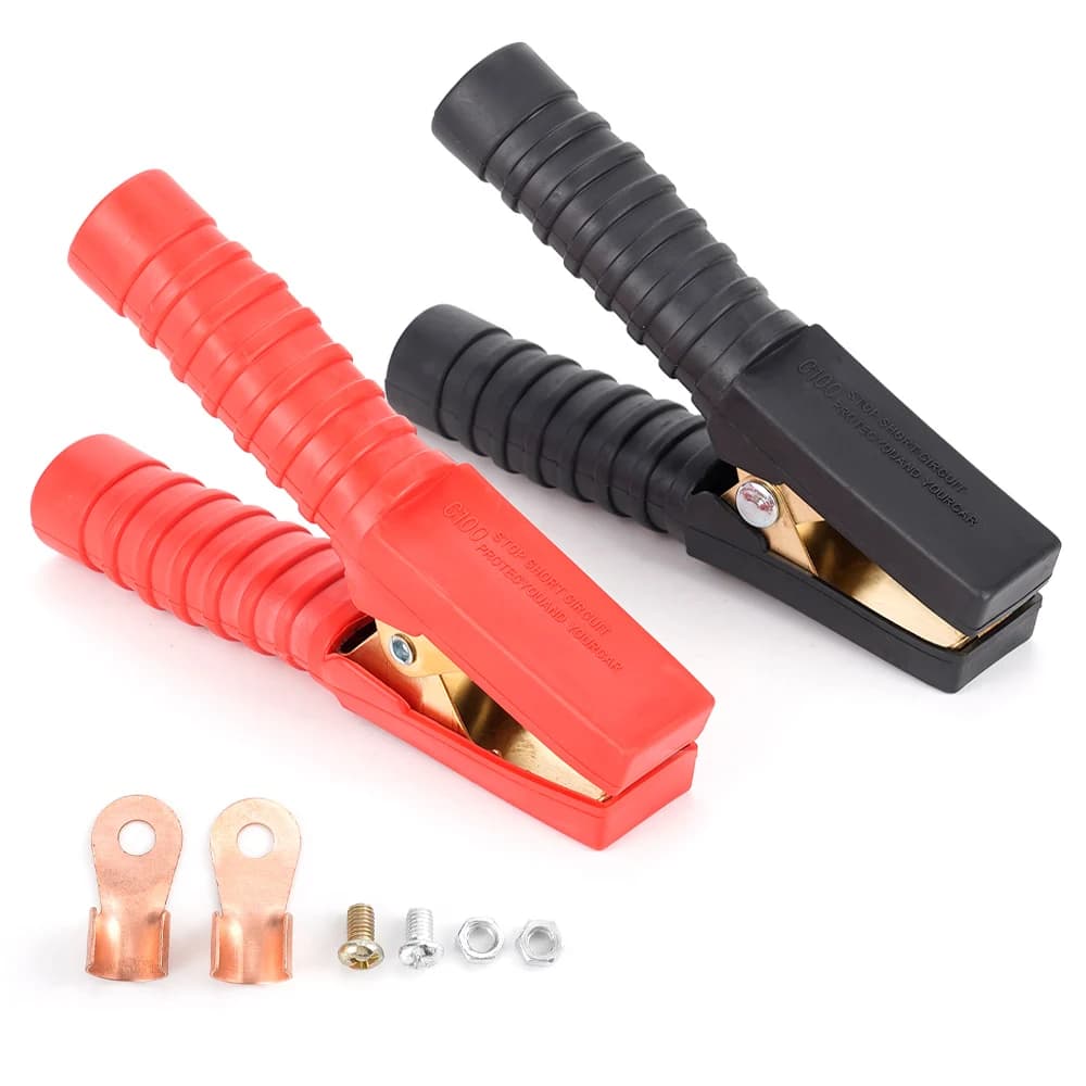 2 pezzi grande 500A-1000A coccodrillo caricabatteria per auto morsetto isolato batteria di mergenza cavo di salto morsetti accessori