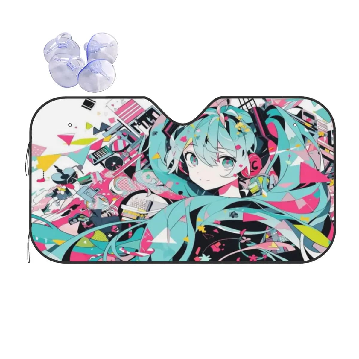 Hatsune Miku Parabrezza Parasole Fantastico Parabrezza anteriore per auto 70x130 cm Visiera parasole Protezione solare