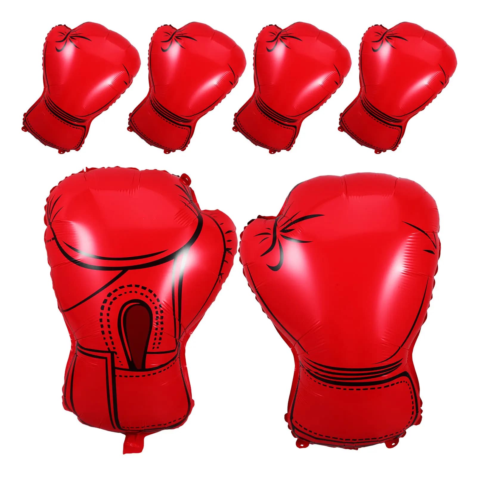 6 palloncini a forma di guantoni da boxe, decorazioni accattivanti a tema sportivo, ideali per feste di compleanno a tema wrestling e celebrazioni in palestra