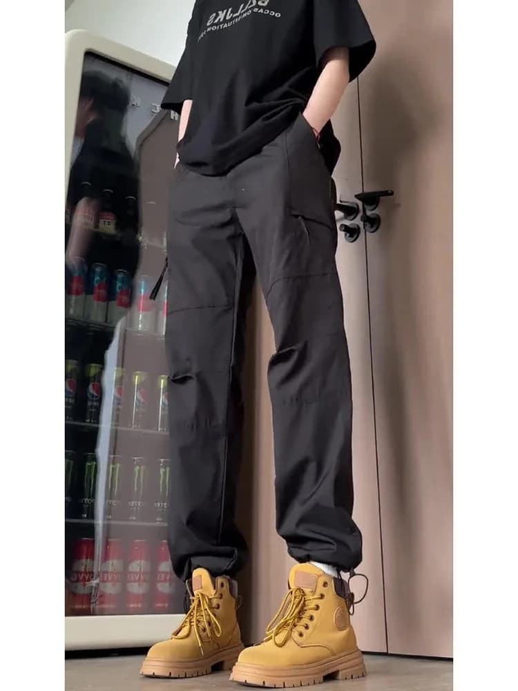Pantaloni Cargo Funzionali American Sle per Uomo, Abbinabili con Stivali Gialli, in Nylon, per Lavoro all'Aperto ed Escursionismo