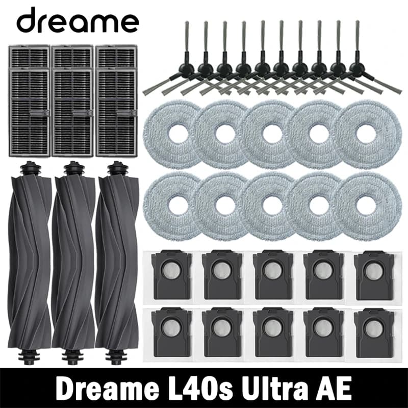 Dreame L40s Ultra AE Vacuum Cleaner Replacement Accessories Main Side Brush HEPA Filter Mop Cloths Dust Bag Spare Parts