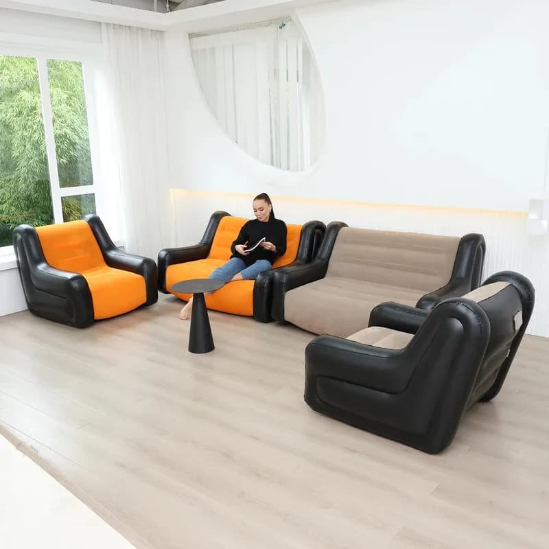 Mattress Inflatable Sofa Double Inflatable Armchair Portable for Interior Tent Camping