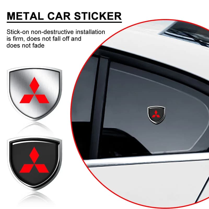 3D Metal Emblem for Car, Decorative Car Sticker for Mitsubishi Pajero Outlander XL Montero Lancer Triton L200 Galant
